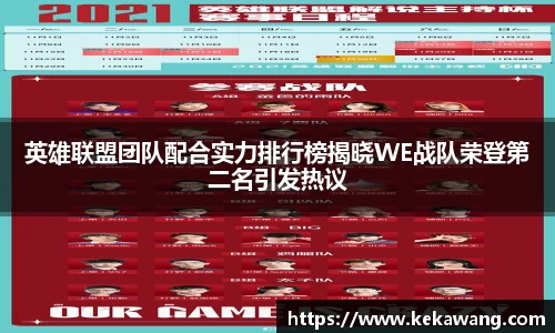 英雄联盟团队配合实力排行榜揭晓WE战队荣登第二名引发热议